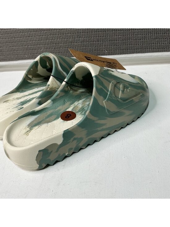 Quiksilver Men\'s Cloud Break Slides Camouflage Green & Beige Size 8 Sandals